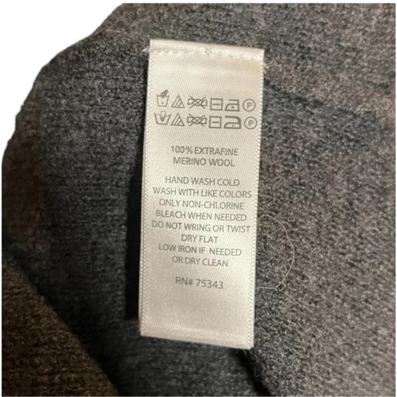CYNTHIA Rowley Grey Extrafine Merino Wool Cardigan With Side Ties 3/4 sleeves - Picture 6 of 6